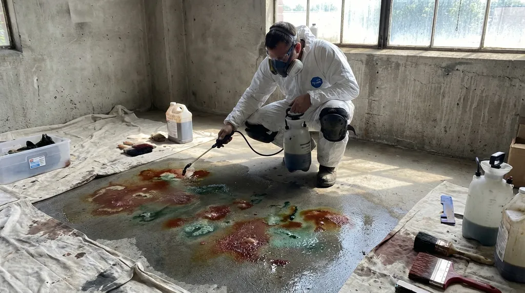 Colored concrete installation in progress in Washington DC