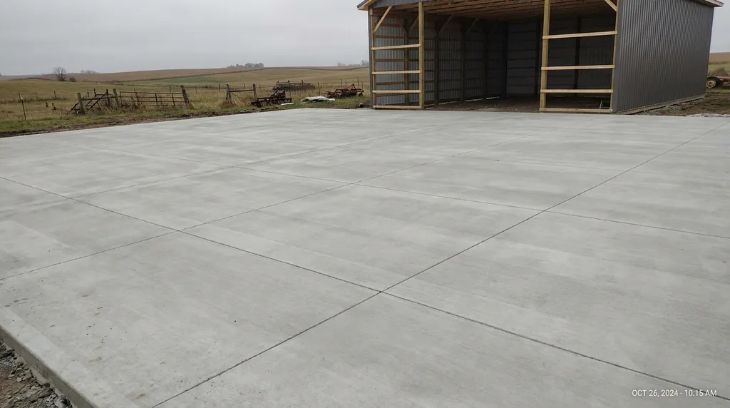 Finished concrete barn pad in Washington DC area