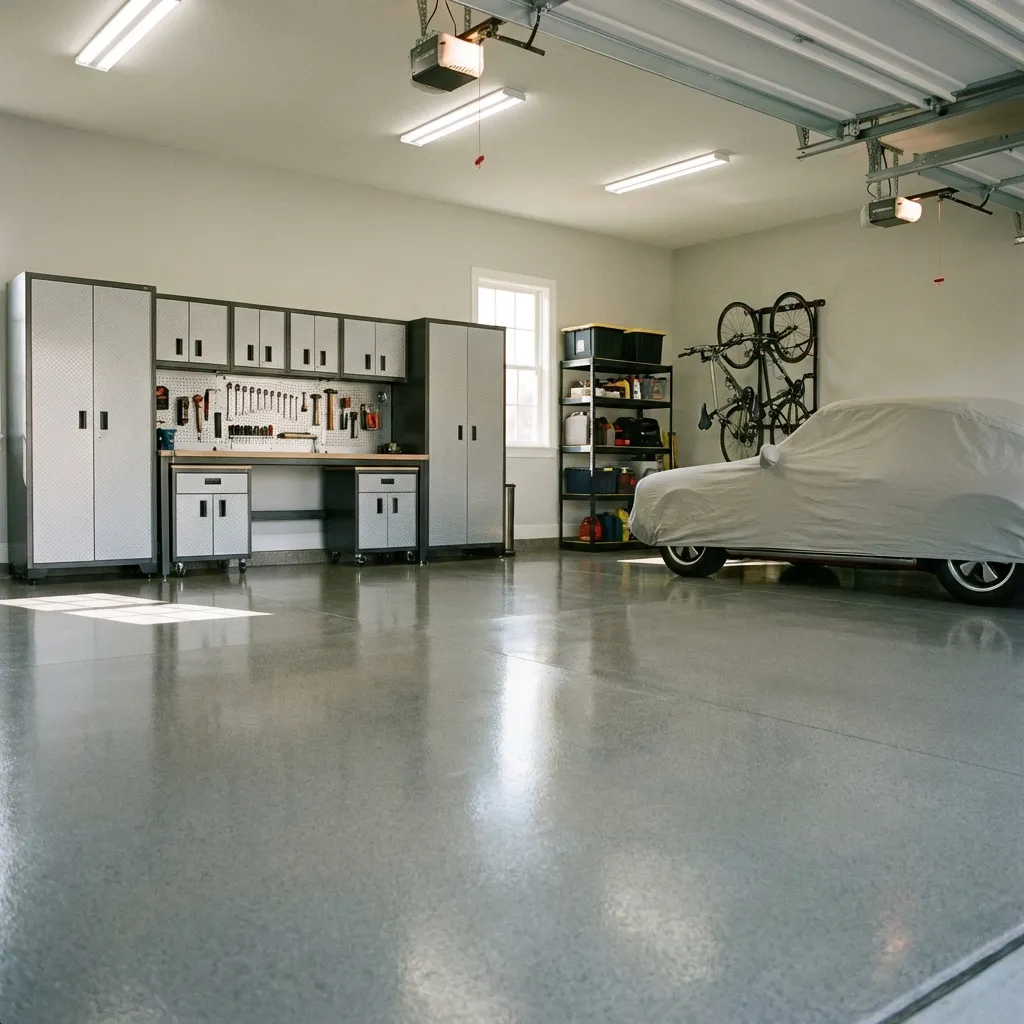 Garage floor epoxy coating installation in Washington DC