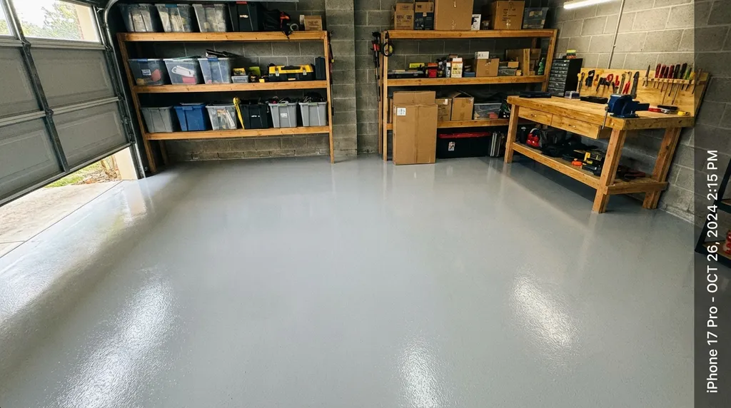 Finished concrete garage floor in Washington DC