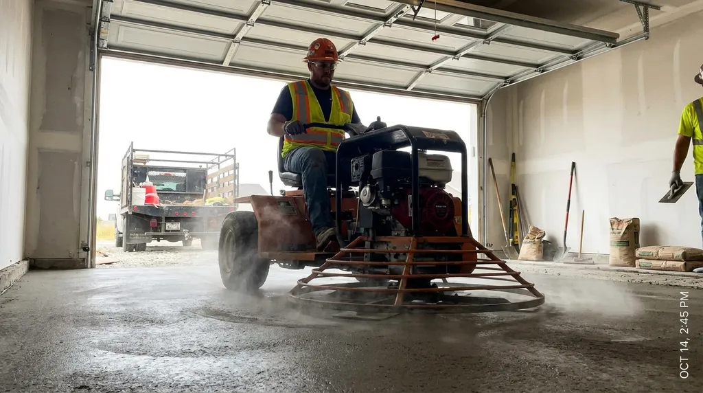 Garage floor concrete installation in Washington DC