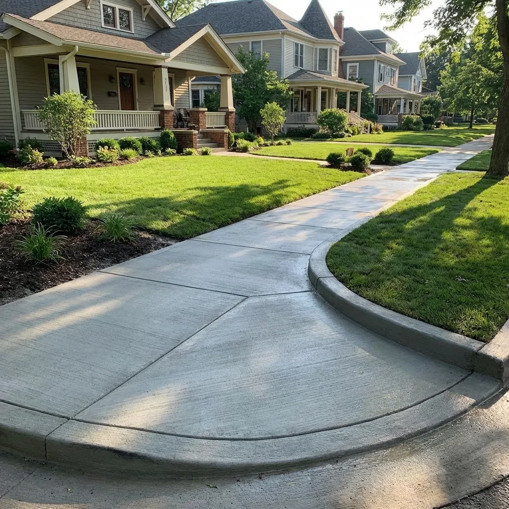 Concrete sidewalk and curbing installation in Washington DC