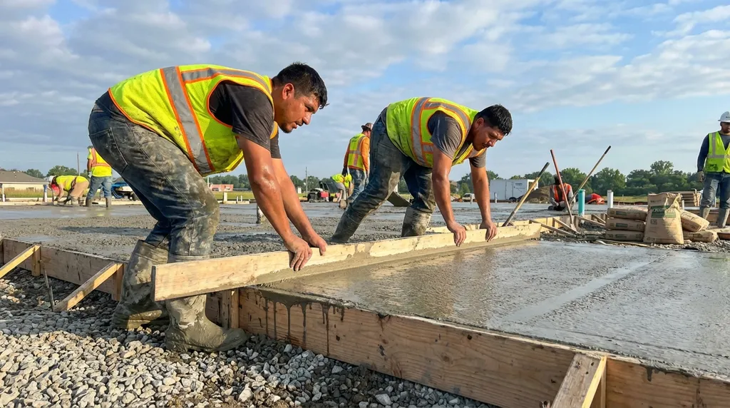 Concrete slab installation in progress in Washington DC