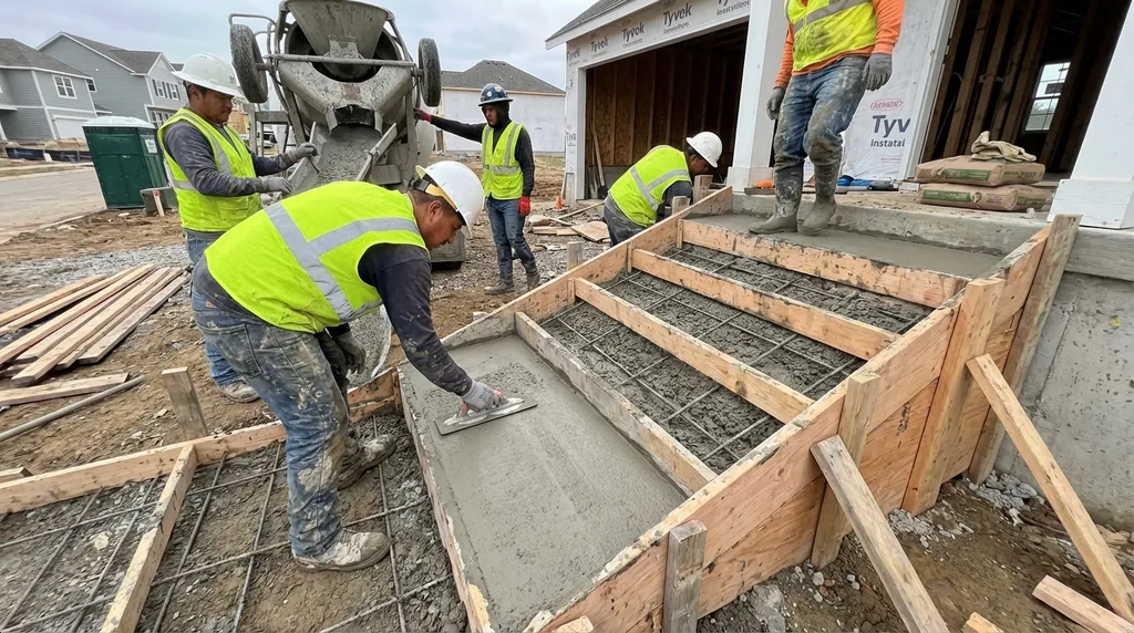 Concrete stairs installation in progress in Washington DC