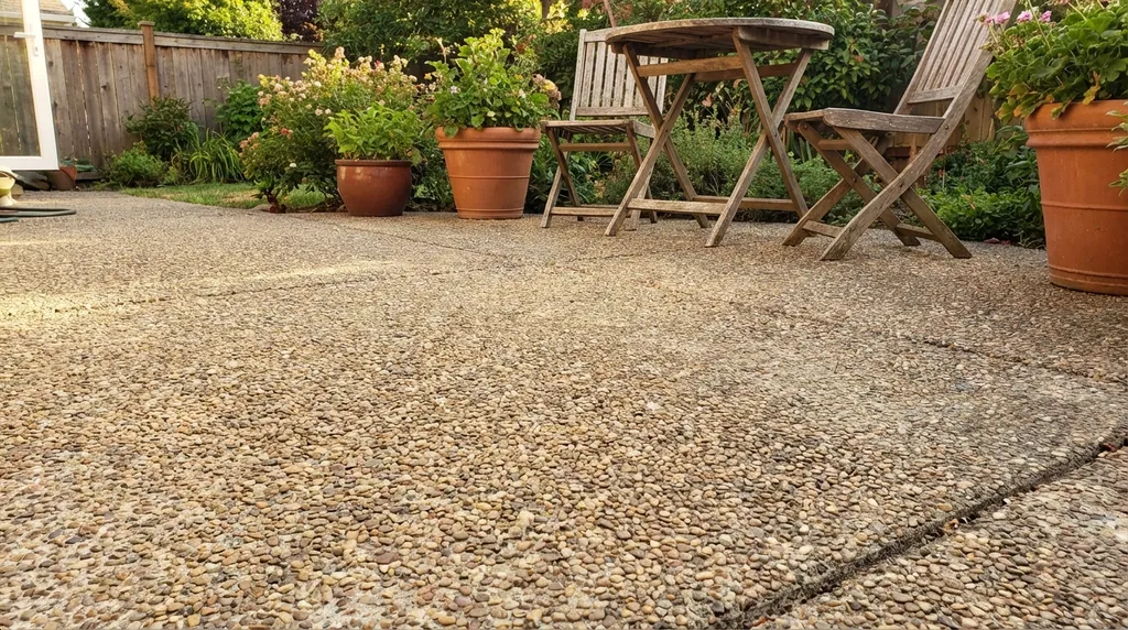 Exposed aggregate concrete patio in Washington DC